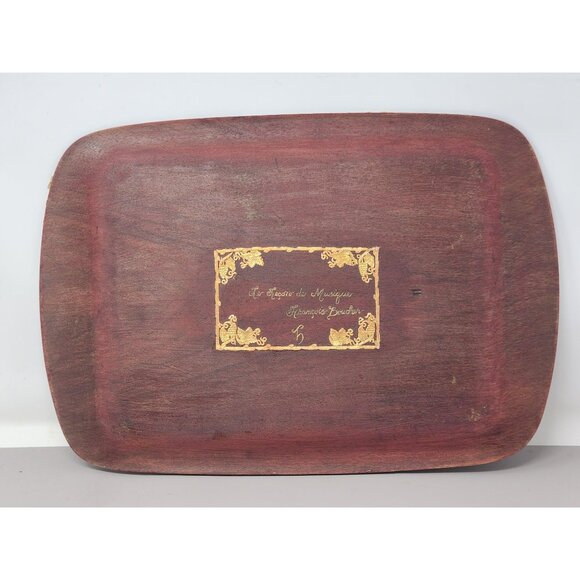 Vintage Francois Boucher "Le Teton De Musique" Decorative Wooden Tray‎ - Picture 2 of 8